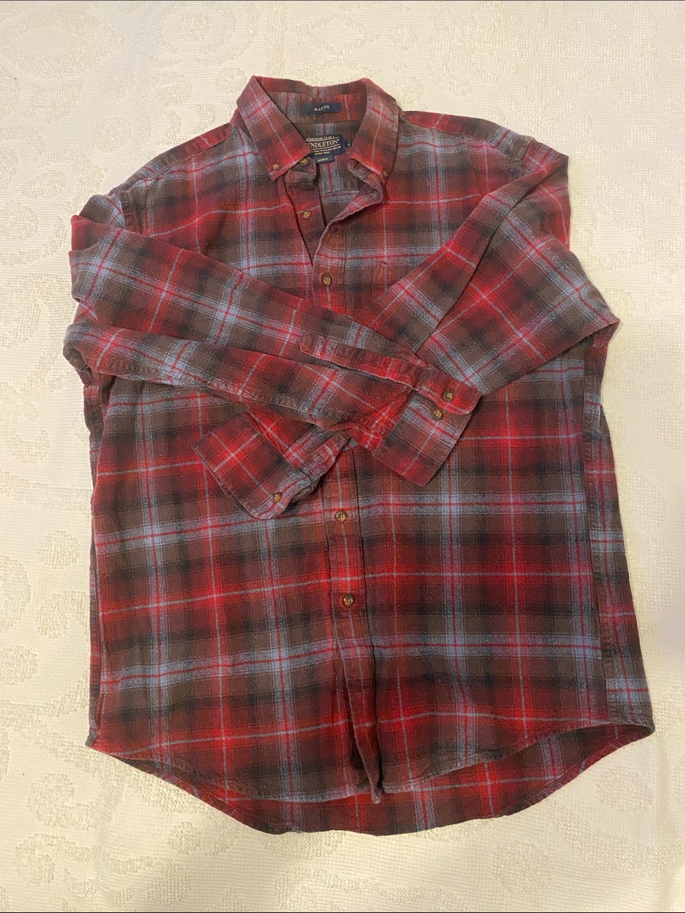 Pendleton Red and Brown Plaid Button-Up Shirt - Picture 5 of 9
